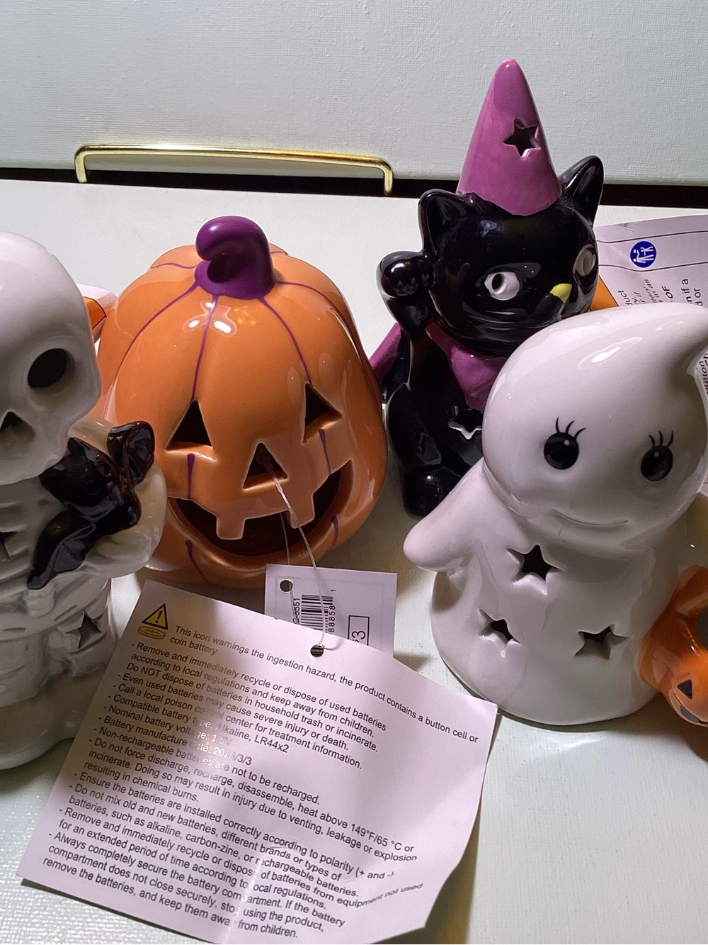 Four 2026 Bullseye Playground Lighted-Up Ceramic Halloween Figurals